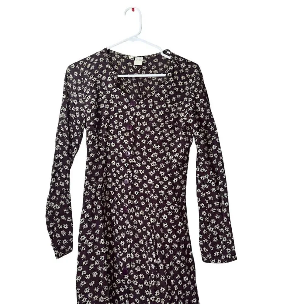 Rampage Women's Vintage Ditzy Floral Short Dress Long Sleeve‎ Multicolor Size M